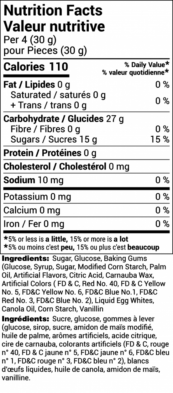 Candy - Wrapped Nougat With Jube Bars - 2.2 Lbs
